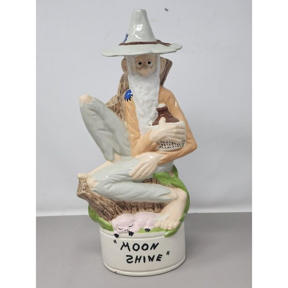 Vintage Handpainted‎ Alberta Molds Hillbilly Moonshine Jug Decanter Raccoon - Picture 1 of 13